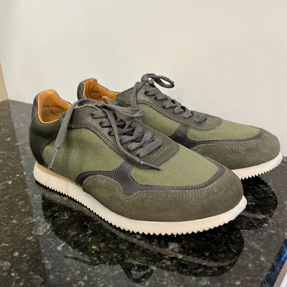 Massimo Dutti - Men - Split Suede Trainers - Khaki - size 40 - Picture 1 of 8